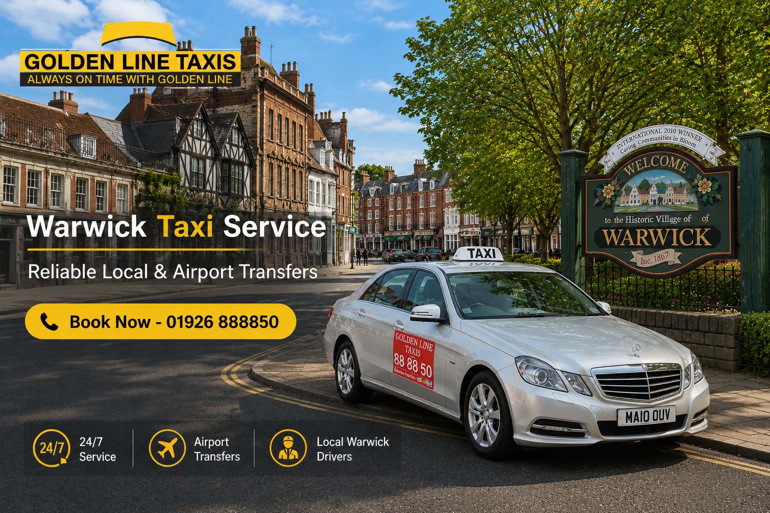Taxis Warwick, Taxi Company Warwick, Taxi Service Warwick, Airport Transfers Taxi Warwick